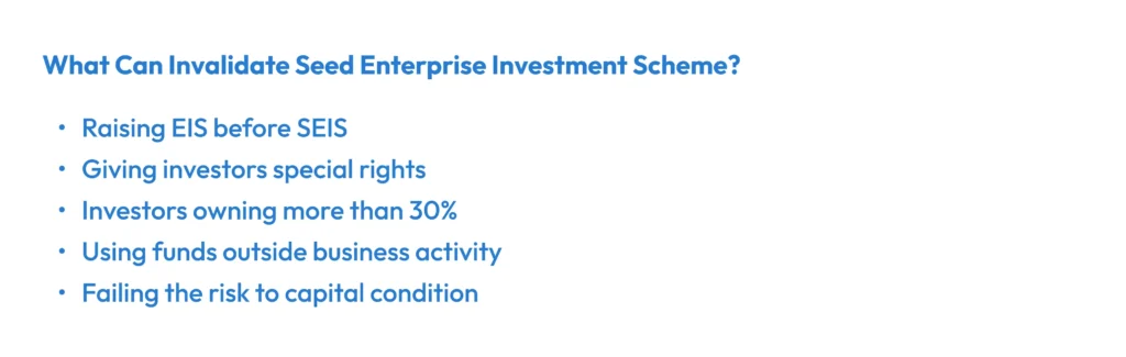 what can invalidate seed enterprise investment scheme